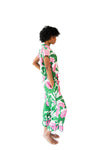Ophelia Luxe Sateen Capri Pajama Set - Pink & Green