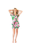 Ophelia Luxe Ruffled Pajama Summer Set - Pink & Green