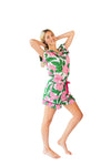 Ophelia Luxe Ruffled Pajama Summer Set - Pink & Green
