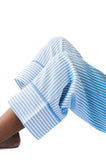 Ticking Stripe Luxe Sateen Full Pajama Set - Blue
