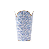 Marigold Lattice Enameled Tulip Wastebasket