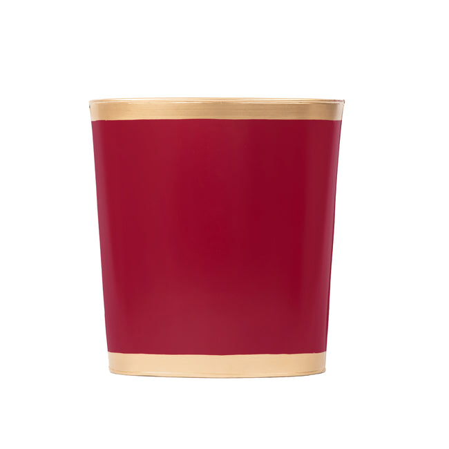 Mattie Oval Wastebasket - Oxblood Red