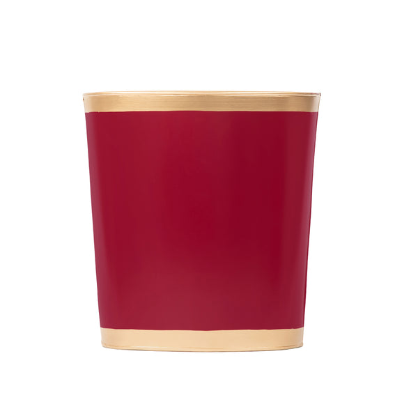 Mattie Oval Wastebasket - Oxblood Red
