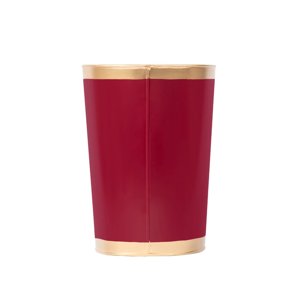 Mattie Oval Wastebasket - Oxblood Red