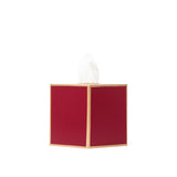 Mattie Square Tissue Box Cover - Oxblood Red