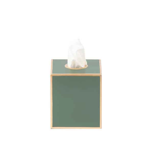 Mattie Square Tissue Box Cover - Rockwood Sash Green