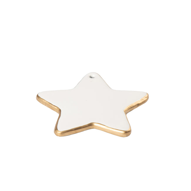 Gracie Star Ornament - White