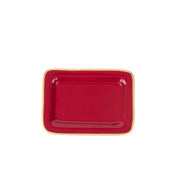 Gracie Enameled Laney Soap Dish - Oxblood Red