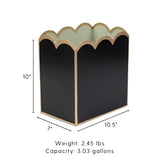 Gracie Scarlett Wastebasket Black & Sage Green