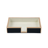 Gracie Enameled Color Block Amelia Guest Towel Tray - Black & Taupe