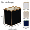 Gracie Scarlett Wastebasket Black & Taupe