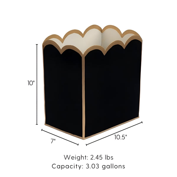 Gracie Scarlett Wastebasket Black & Taupe