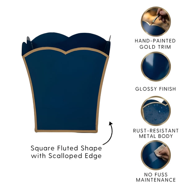 Gracie Scarlett Square Cachepot Planter Blue