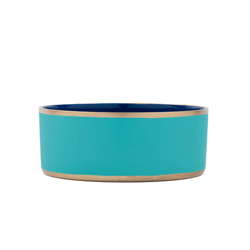 Gracie Enameled Pet Bowl - Blue & Turquoise