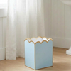 Gracie Scarlet Wastebasket Cool Blue & White