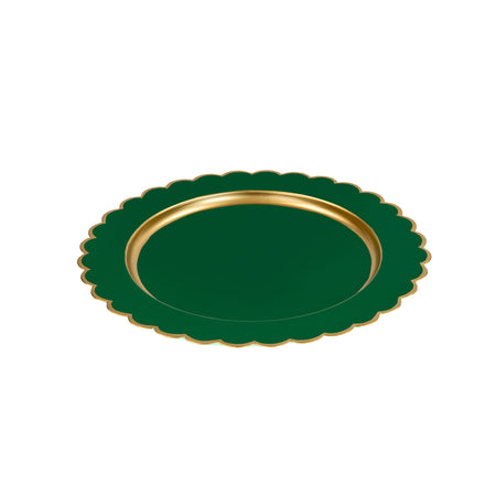 Palm Enameled Tori Trinket Tray - White & Green