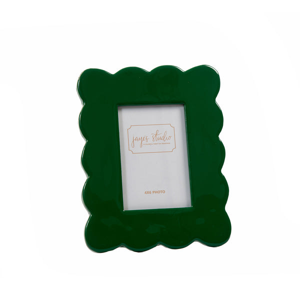 Gracie Scalloped Photo Frame - Emerald Green