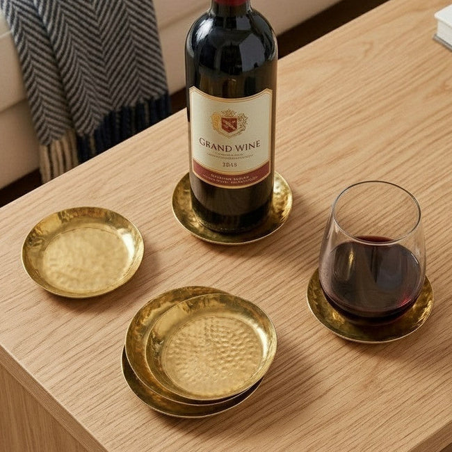 Gracie Hammered Coaster (4pk) - Gold