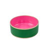 Gracie Enameled Pet Bowl - Green & Pink