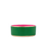 Gracie Enameled Pet Bowl - Green & Pink