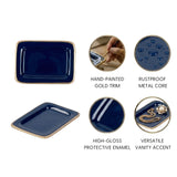Gracie Enameled Laney Tray Indigo Blue