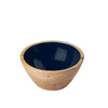 Snack Bowls That Outshine the Snacks - Set of 2 Wooden Enameled Snack Bowls - Indigo Blue