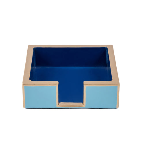 Gracie Enameled Color Block Amelia Cocktail Tray - Light Blue & Blue