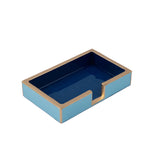 Gracie Enameled Color Block Amelia Guest Towel Tray - Light Blue & Blue