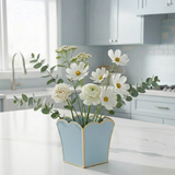 Gracie Scarlett Square Cachepot Planter - Light Blue
