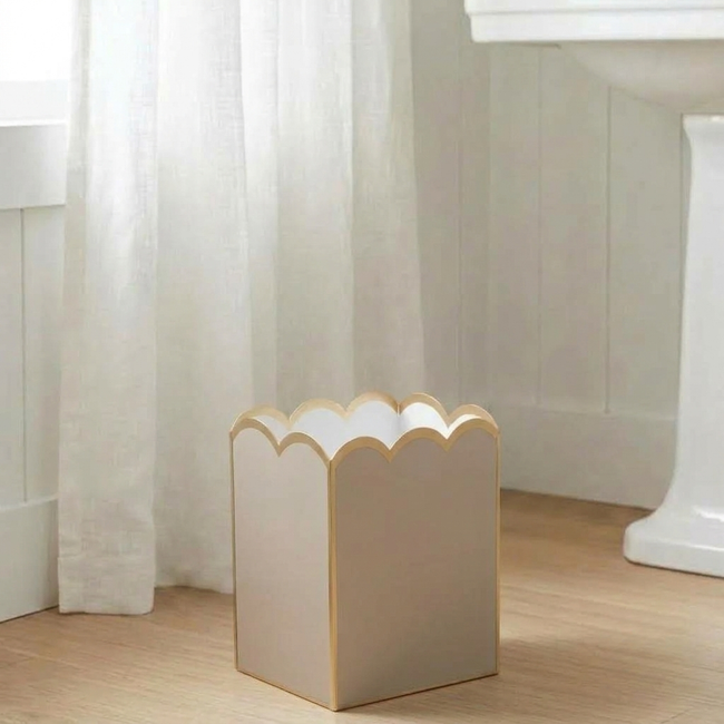 Gracie Scarlett Wastebasket Natural & White