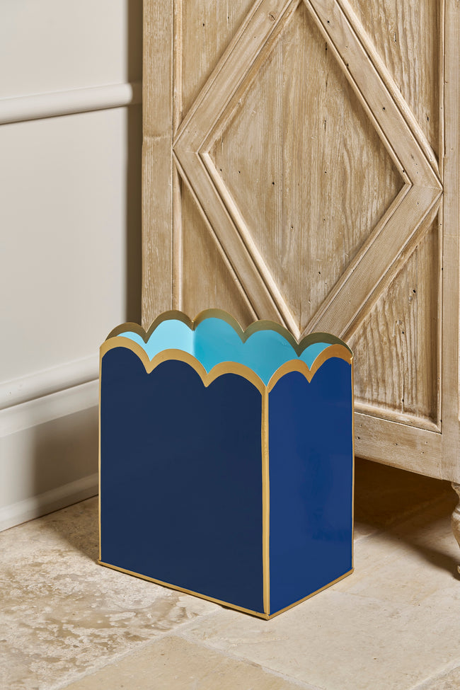 Gracie Scarlett Wastebasket Navy & Light Blue