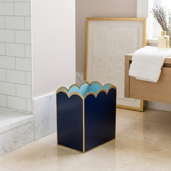 Gracie Scarlett Wastebasket Navy & Light Blue