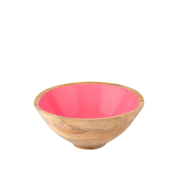 Gracie Wooden Salad Bowl - Pink