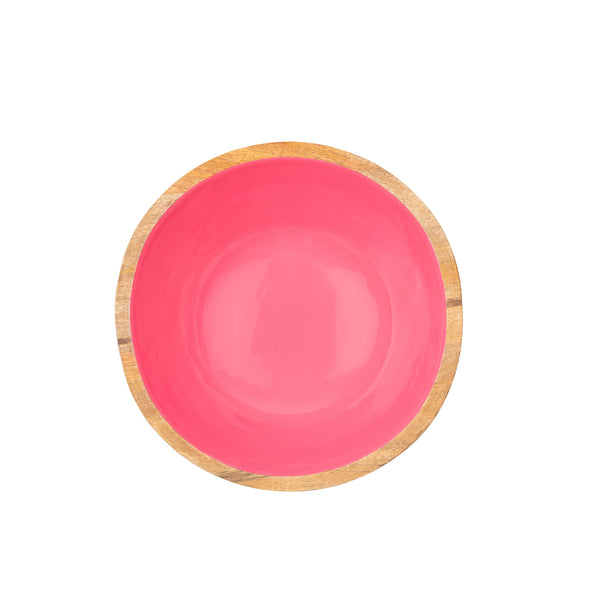 Gracie Wooden Salad Bowl - Pink