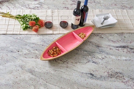 Emma Stripe Enameled Tori Trinket Tray - Blue & Green