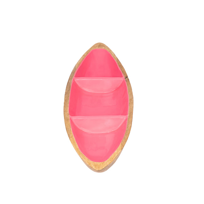 Gracie Wooden Serving Boat Tray - Pink