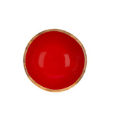 Gracie Salad Bowl - Mango Wood & Red Enamel