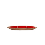 Gracie Statement Platter - Mango Wood & Red Enamel