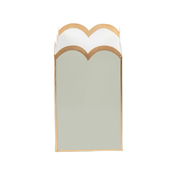 Gracie Scarlett Wastebasket Sage Green & White
