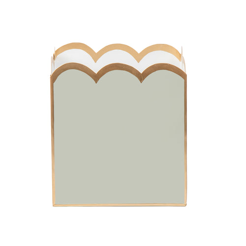 Gracie Scarlett Wastebasket Sage Green & White
