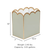 Gracie Scarlett Wastebasket Sage Green & White