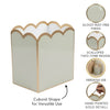 Gracie Scarlett Wastebasket Sage Green & White