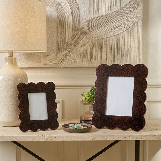 Gracie Scalloped Photo Frame - Tortoise