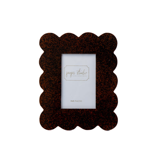 Gracie Scalloped Photo Frame - Tortoise