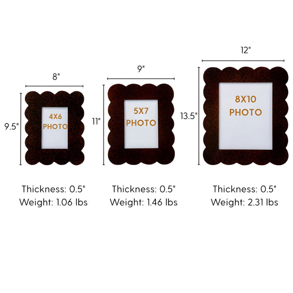 Gracie Scalloped Photo Frame - Tortoise