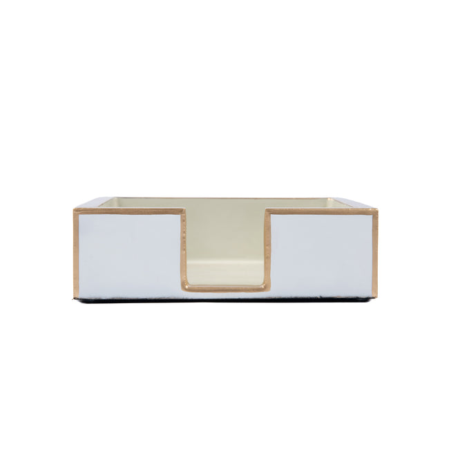 Gracie Enameled Color Block Amelia Cocktail Tray - Taupe & White