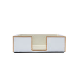 Gracie Enameled Color Block Amelia Cocktail Tray - Taupe & White