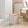 Gracie Scarlett Wastebasket Taupe & White