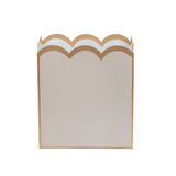 Gracie Scarlett Wastebasket Taupe & White