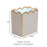Gracie Scarlett Wastebasket Taupe & White